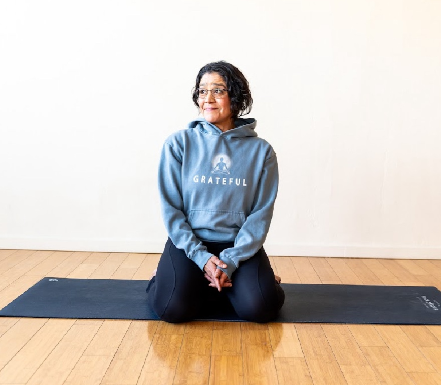 yoga teacher at flow house