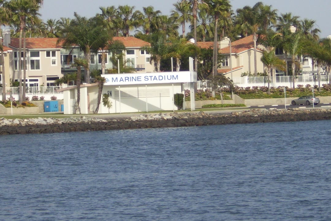 Finish-line building at Marine Stadium, Long Beach, 2011